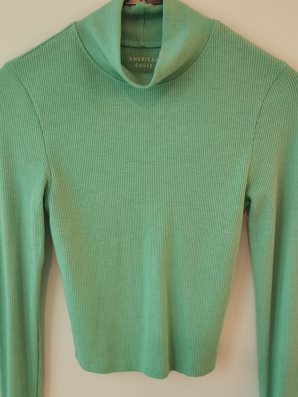 American Eagle Outfitters Mint Green Ribbed Cowl Neck Sweater